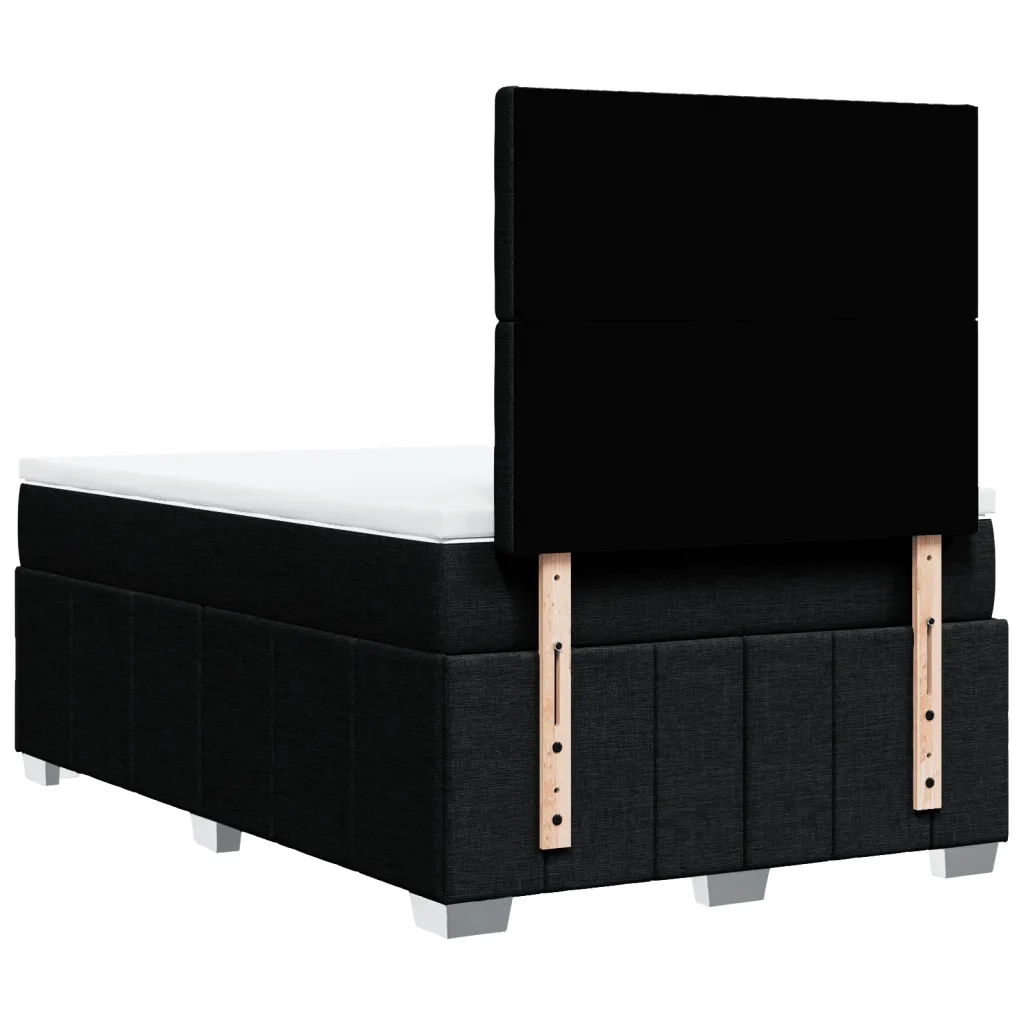 Giroletto a Molle con Materasso Nero 120x200 cm in Tessuto