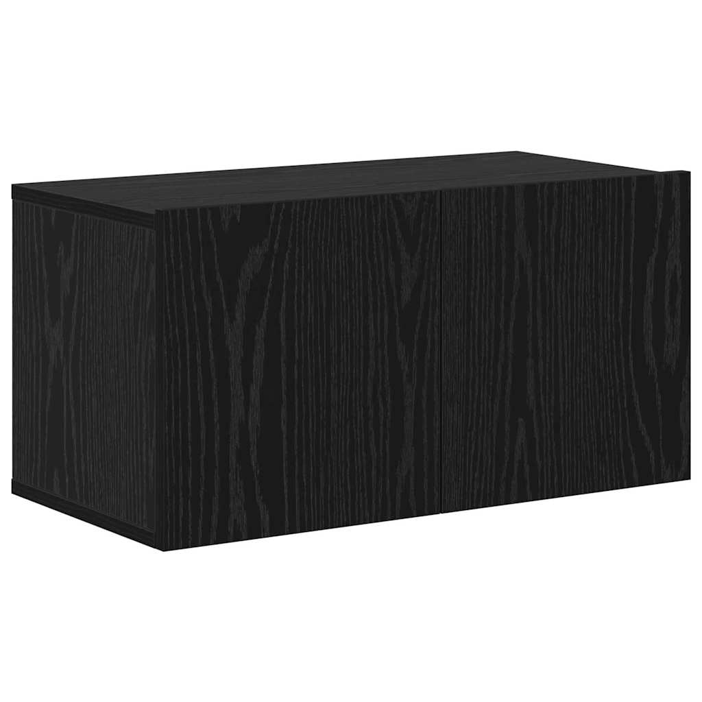 Mobile TV moderno da parete con contenitore 160 x 30 x 30 cm design elegante e salvaspazio in legno ingegnerizzato nero 02_0056031