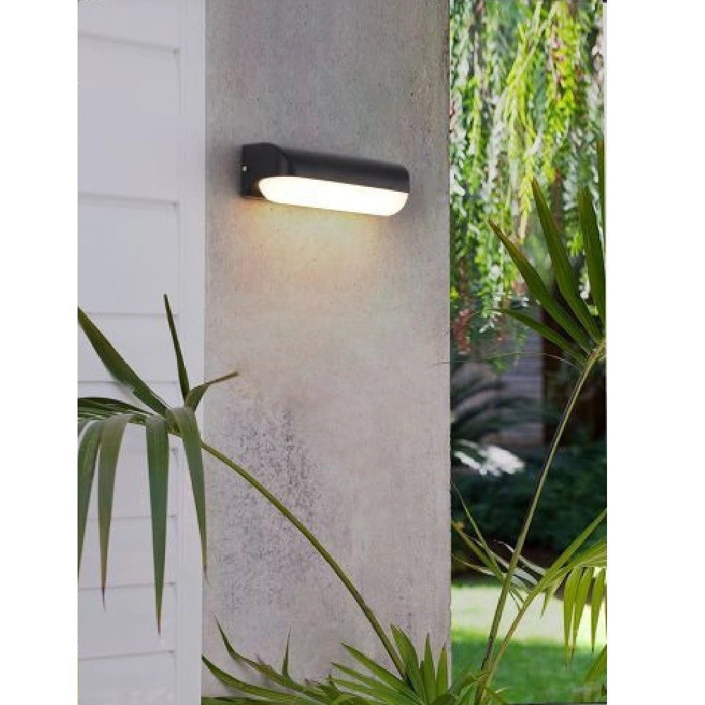 Trade Shop - Applique Nero Da Esterno 12 Watt Luce Calda Fredda Naturale Es63 - -bianco Caldo      -