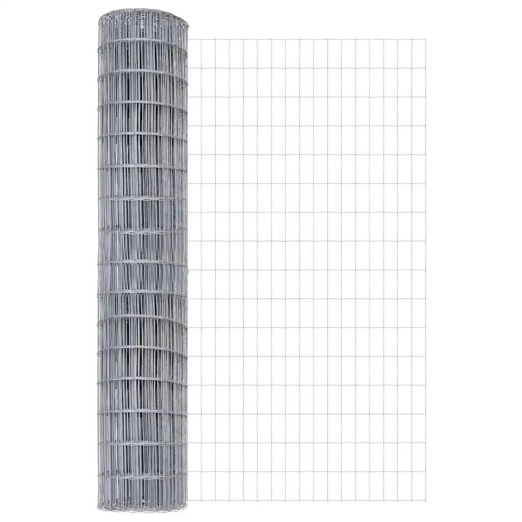 Recinzione da Giardino | Recinzione con Posto Argento 1,5 x 10 m Acciaio e PVC
