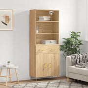 Credenza-Buffet-Armadio da cucina Rovere Sonoma 69,5x34x180 cm in Legno Multistrato 275586