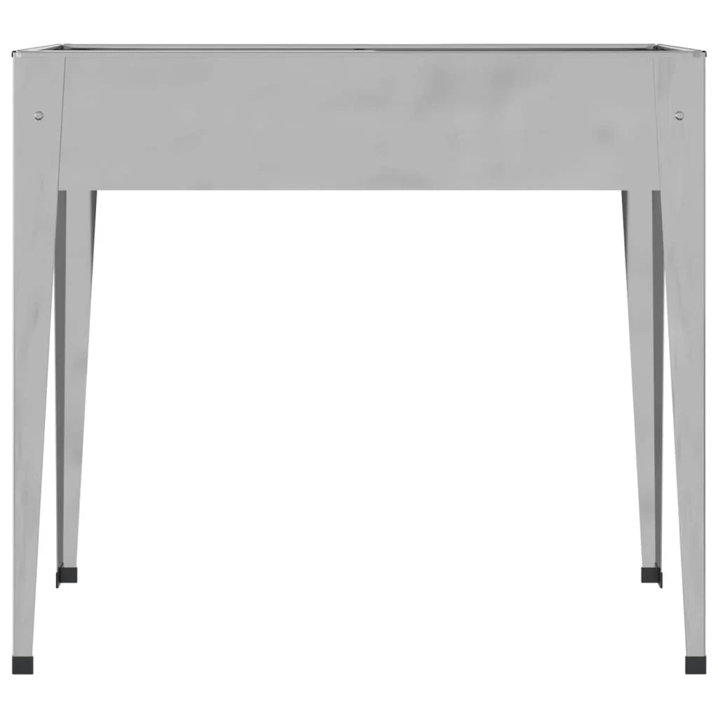 Fioriera rialzata per piante e fiori terrazza giardino 100,5 x 40,5 x 90 cm acciaio zincato argento 02_0037289