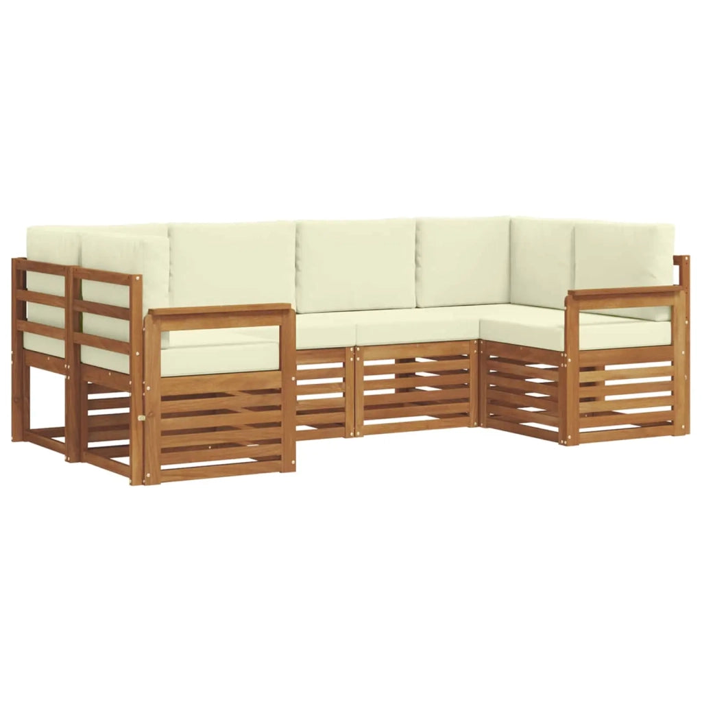 Set divano sezionale con cuscino 6 pcs Naturale e Crema