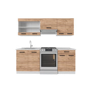Cucina componibile R-Line Rovere dorato/Bianco 200 cm senza piano di lavoro Vicco