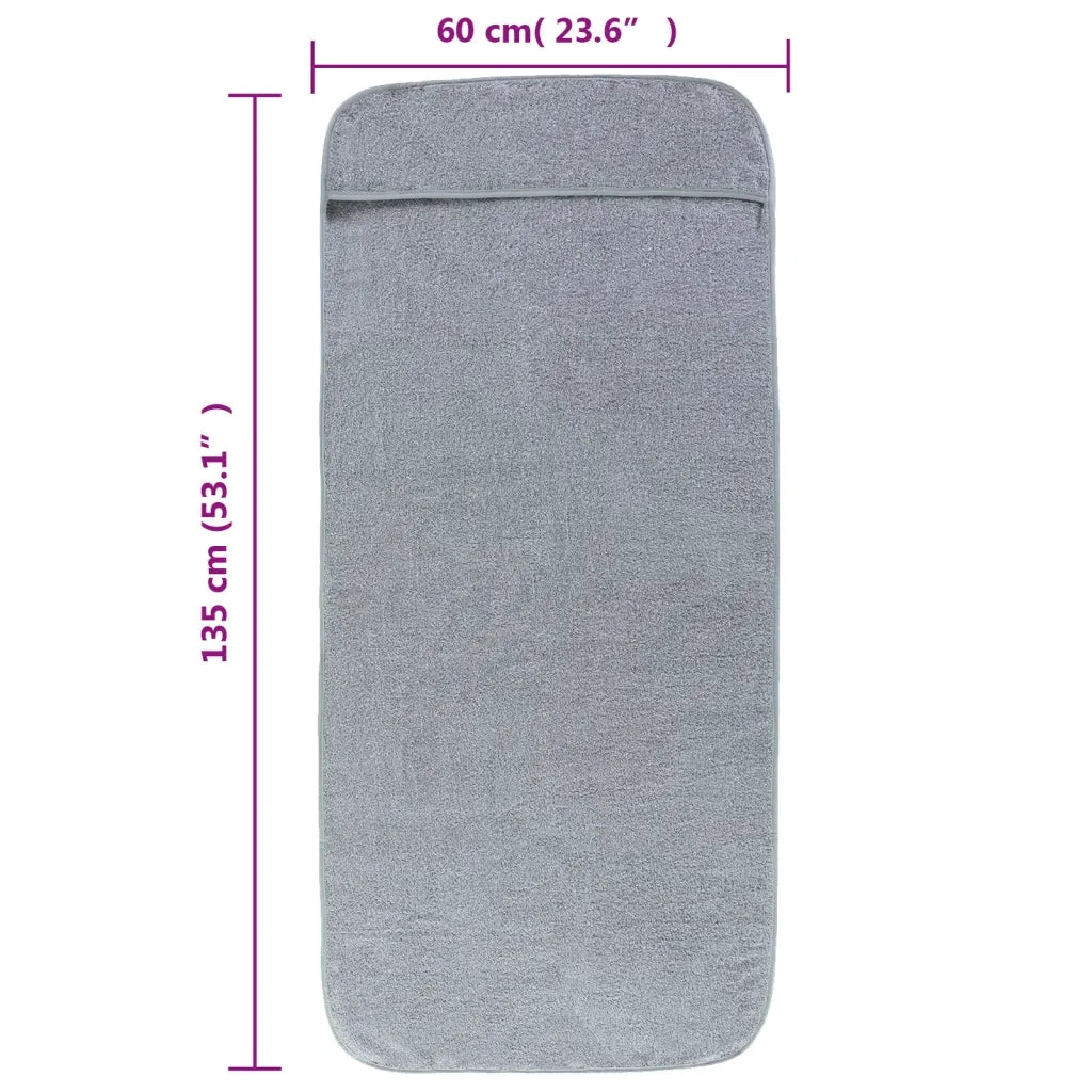 Asciugamani da Spiaggia 2 pz Grigi 60x135 cm Tessuto 400 GSM CFW1953738