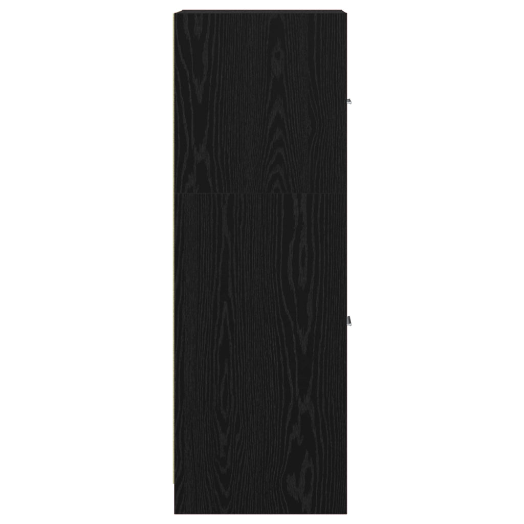 Armadio da farmacia in rovere nero 40x41x118 cm in legno ingegnerizzato