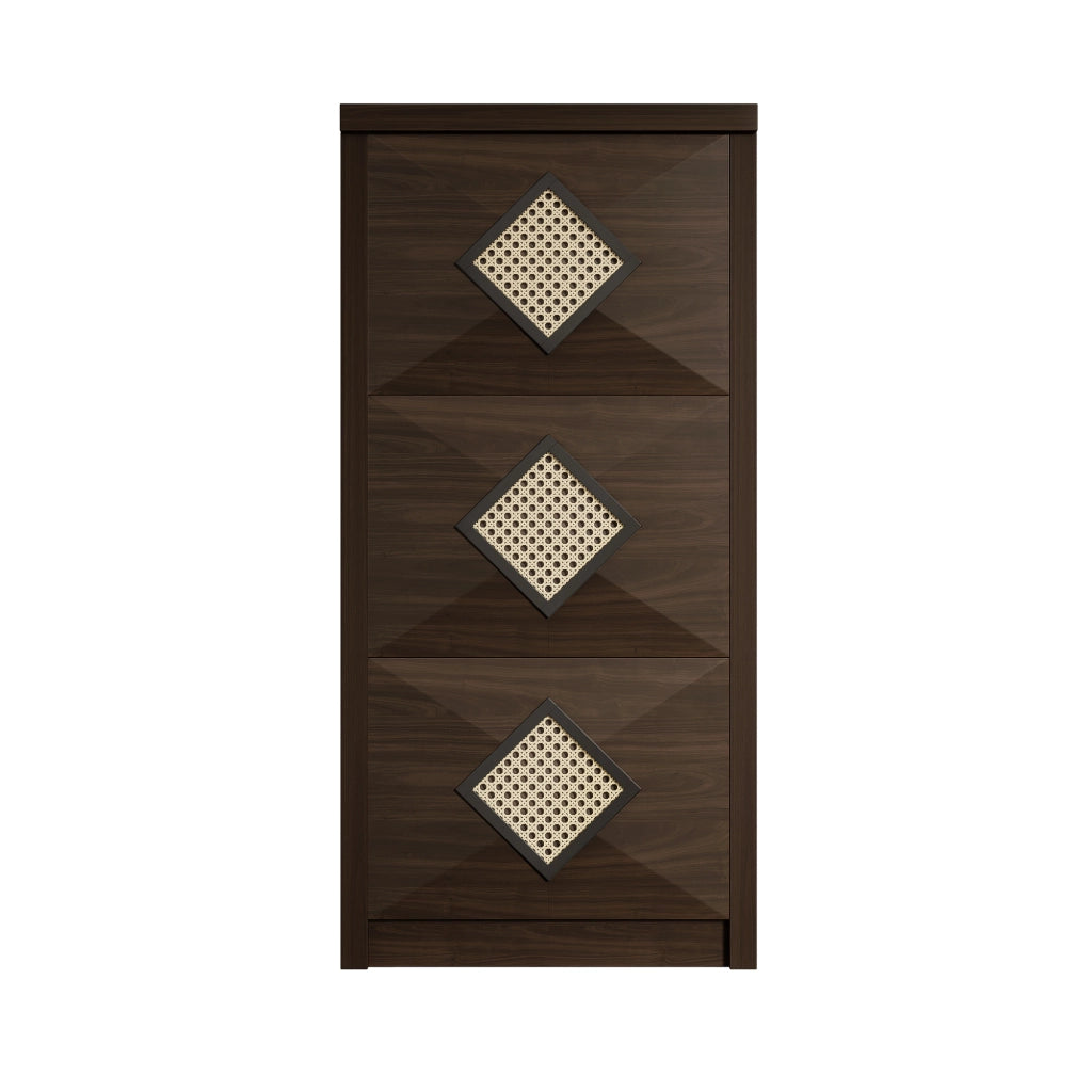 Scarpiera Vintage in Legno con Ante a Ribalta ¨C Xylo ¨C Marrone Scuro 54x25x115 cm