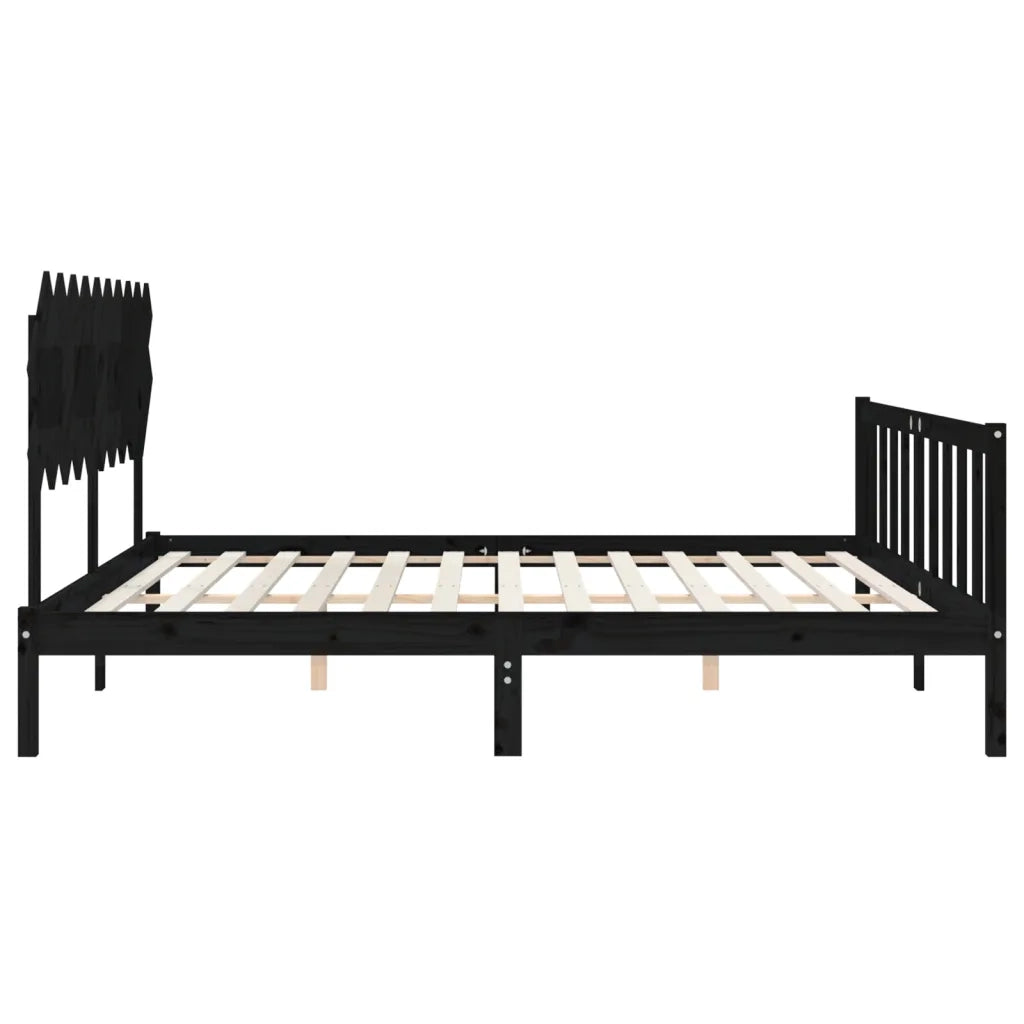 Giroletto con Testiera Nero Double in Legno Massello 3193445