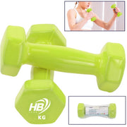 Trade Shop - Manubrio Singolo Pesi In Vinile Allenamento Esercizi Casa Palestra Workout Fit - Verde       3 Kg