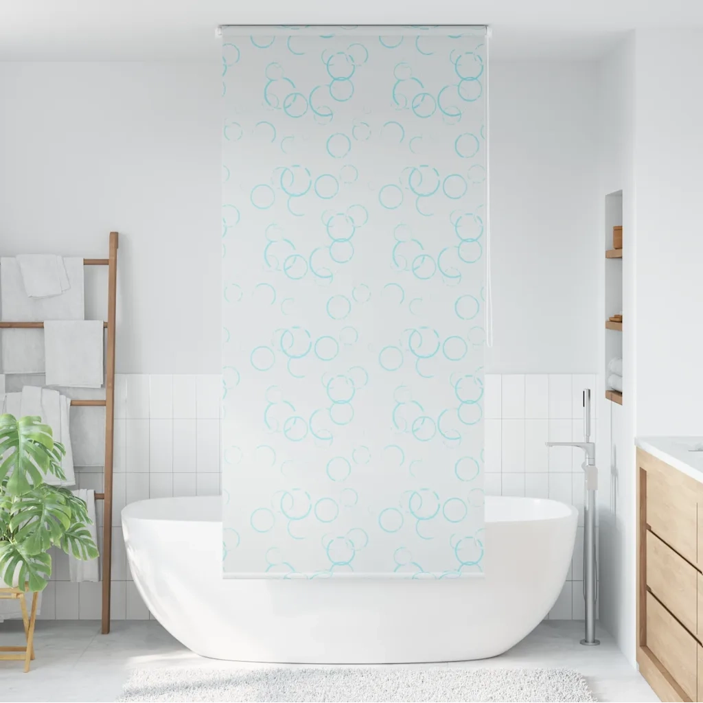 Tenda a Rullo per Doccia 120x240 cm con Motivo a Bolle 142867
