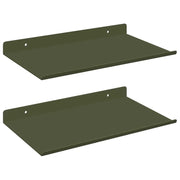 2 pz Mensola | Ripiano | Scaffale sospesa Verde oliva 30 x 18 x 2,5 cm Acciaio
