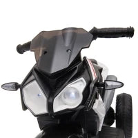 Moto Elettrica per Bambini 3-5 Anni Max. 25kg con Luci, Musica, Batteria 6V e Velocità 3km/h, 86x42x52 cm, Nero