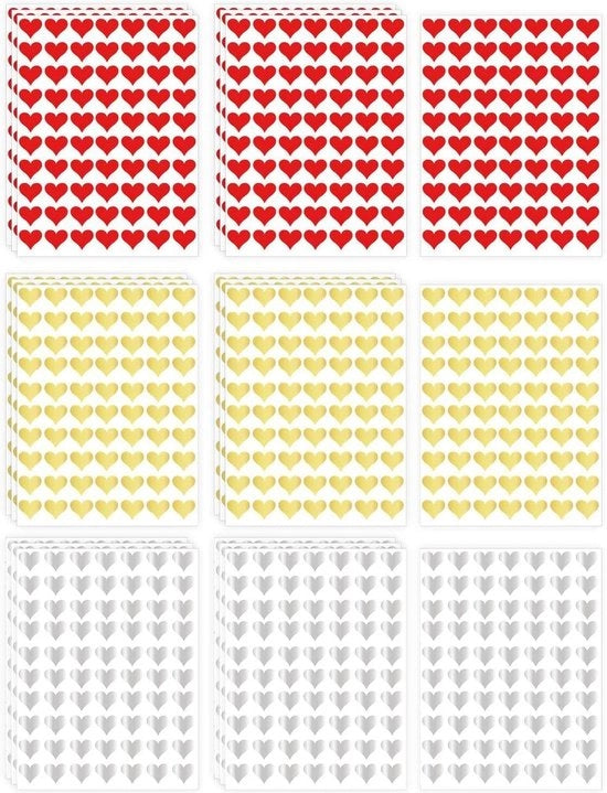 21 cuori luccicanti da attaccare - adesivi romantici per inviti di matrimonio