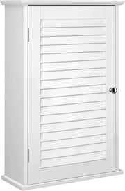 Cassa - Cassa da parete - Cassa da bagno - Con porta - 40 x 16 x 60 cm - Legno - Bianco