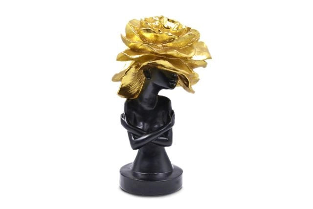 Testa Decorativa Casa Oggettistica in Resina Oro 28 cm