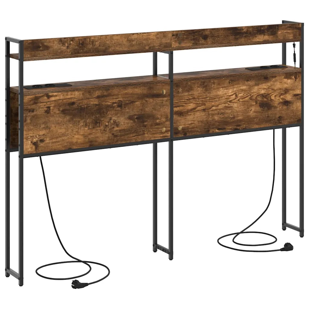 vidaXL Testata contenitore Rovere fumo 160 cm Legno multistrato
