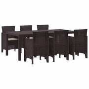 Set da Pranzo per Giardino 7 pcs Marrone Polipropilene 3378718