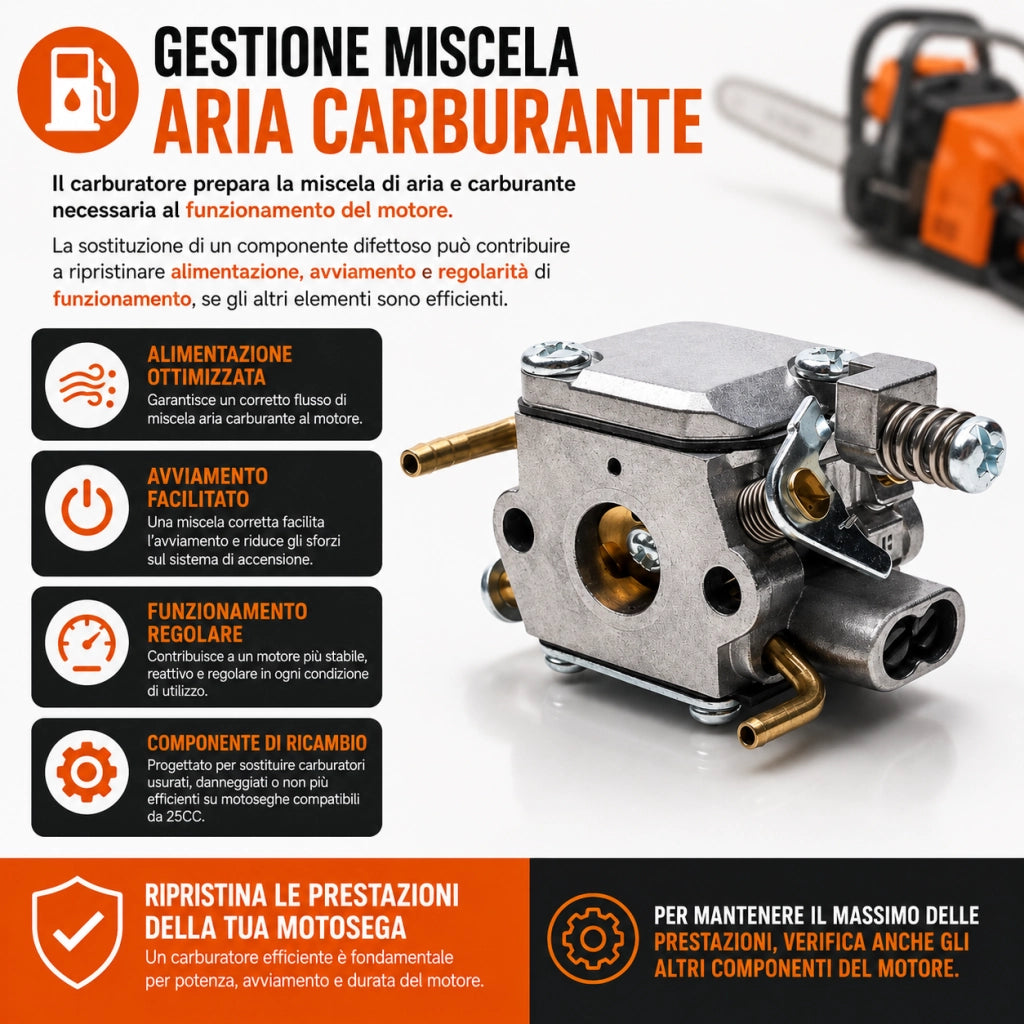 Carburatore Motosega 25CC 2 Tempi Compatibile MC14A6-13 OXF