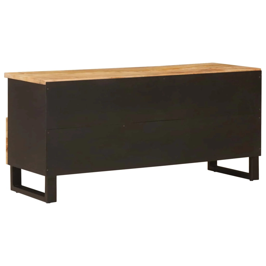 Mobile TV rettangolare dal design moderno 100 x 33 x 46 cm ampio spazio di archiviazione atmosfera calda legno massello di mango marrone 02_0057818