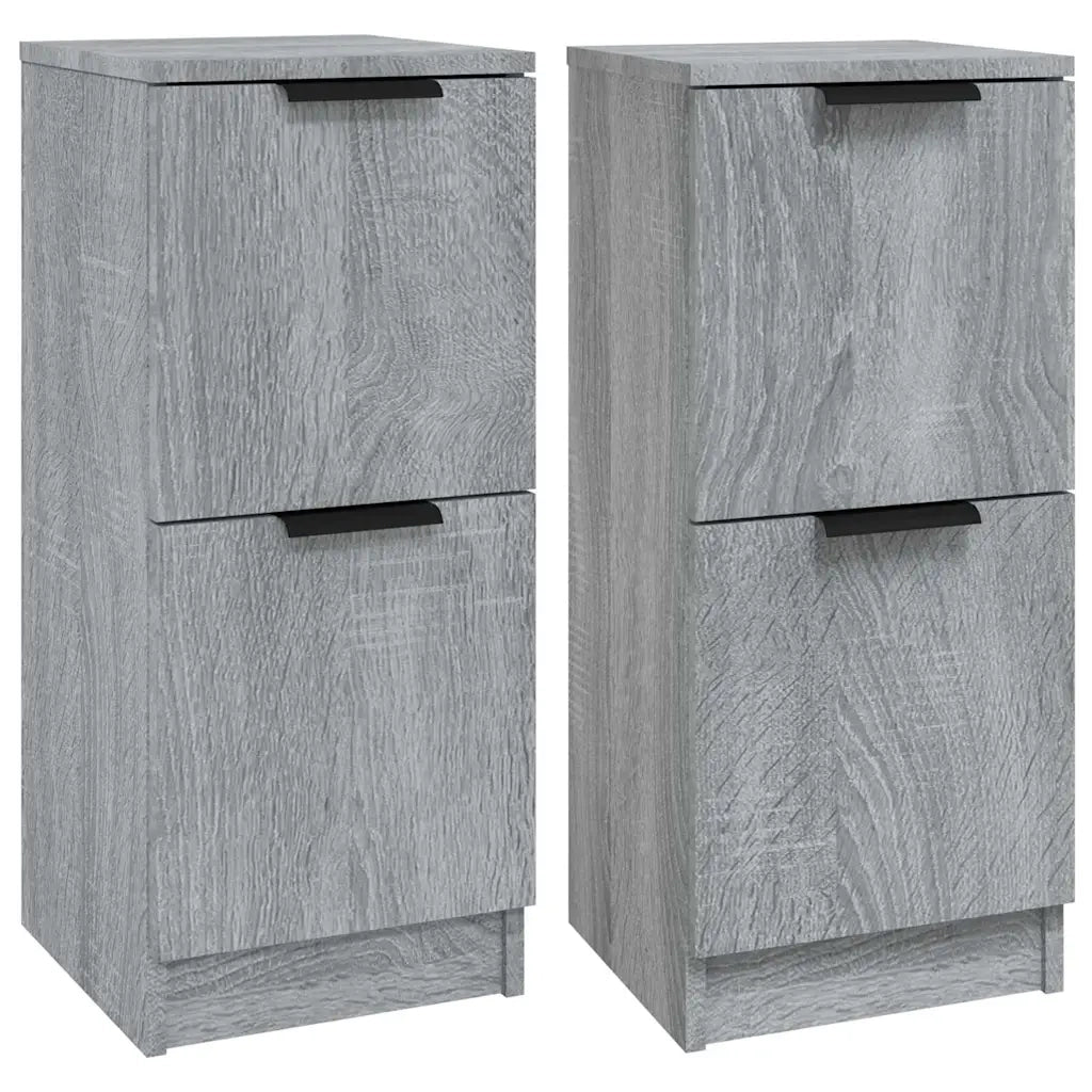 Credenze 2 pz Grigio Sonoma 30x30x70 cm in Legno Multistrato 817021