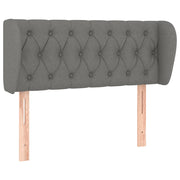Testiera | Testata ad Orecchio Grigio Scuro 103x23x78/88 cm in Tessuto