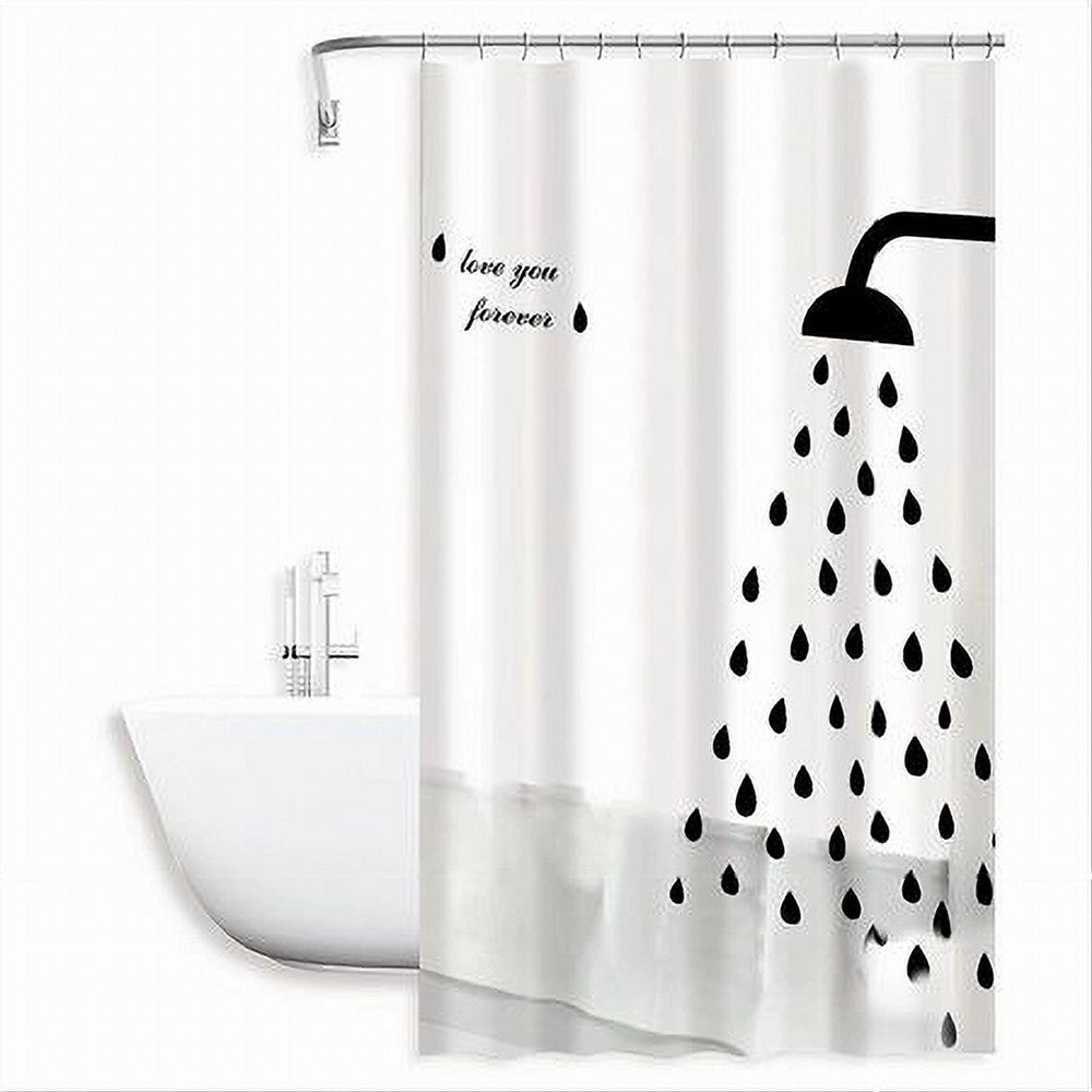 Trade Shop - Tenda Doccia Antimuffa Love You Forever Impermeabil 180x180cm Anelli Bagno 79217 -