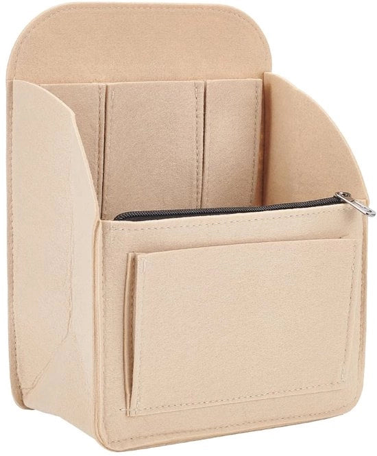 Organizzatore di tasca vilten, insert per borsa con più tasche, tasca da spalla con forma interna, tasca in tasca multifunzionale, 19,5 x 12 x 26,5 cm, kaki