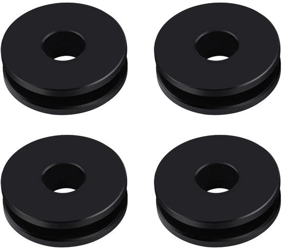 Fascia anteriore gommati 4 pezzi - Rimovibile - Nero - POM - 25 x 7,5 x 8,5 mm - Compatibile con Heritage/Road King - Aria gommati