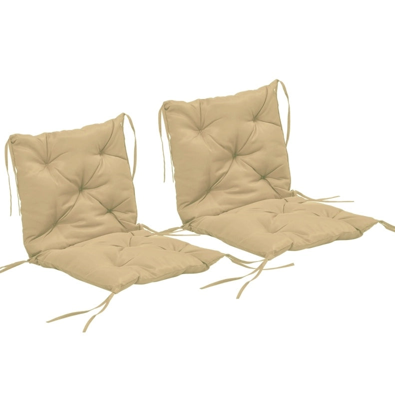 Cuscini per sedia 98x50x8 cm con fissaggio a lacci; imbottitura morbida in poliestere khaki