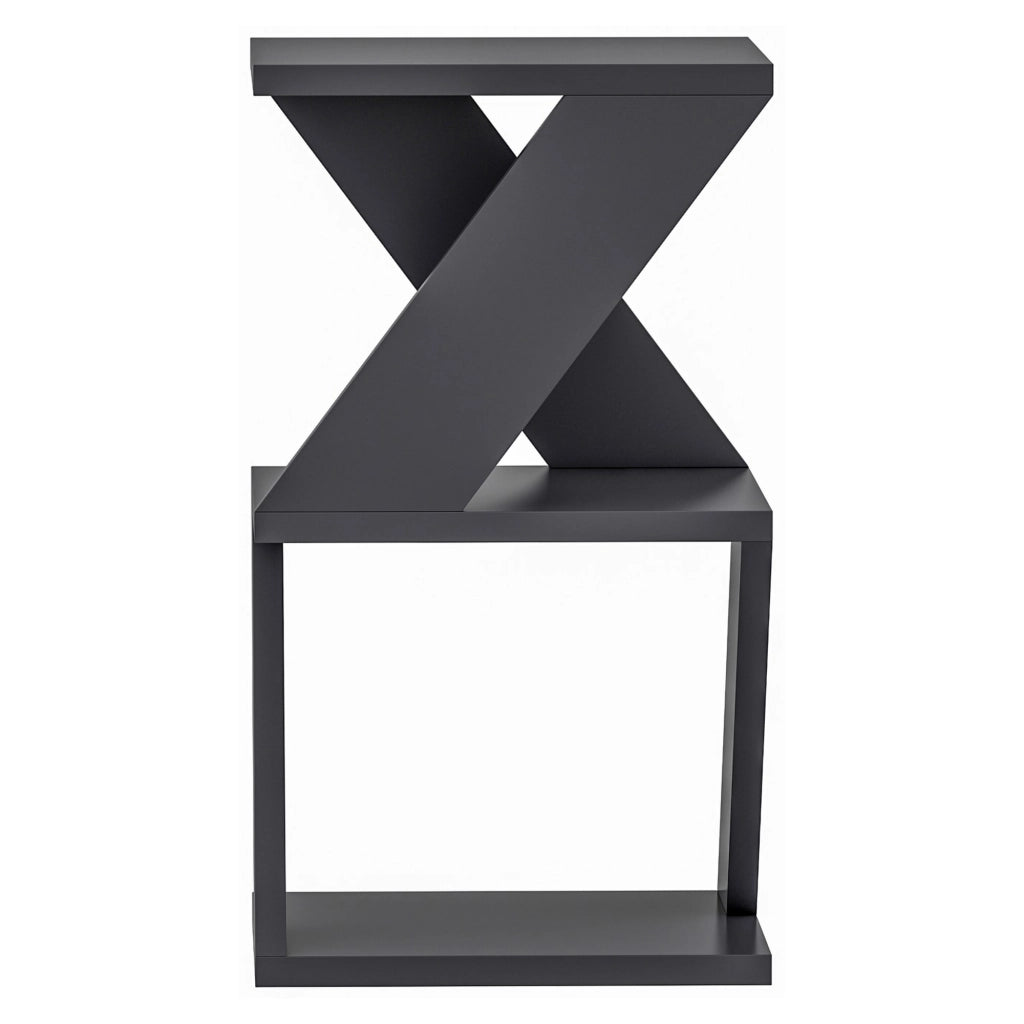 Rubiana, Tavolino da Salotto 2 Vani, 30x30x50h cm Nero