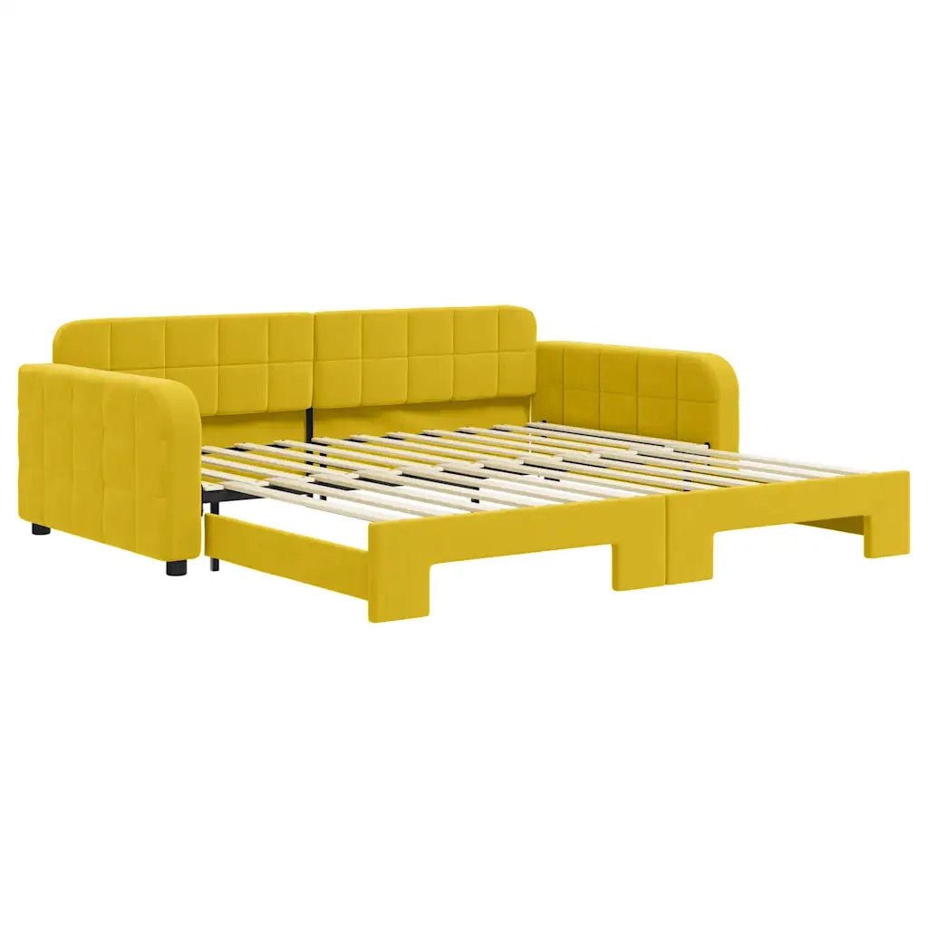 Divano Letto con Letto Estraibile-Sofa Letto-Daybed Giallo 100x200 cm in Velluto 564348