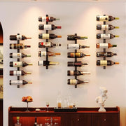 Wijnrek a muro con 12 flessini, 4 livelli regolabili, organizzatore per vino rimovibile, da utilizzare come 1 o 4 flessini, per sala da pranzo, bar.