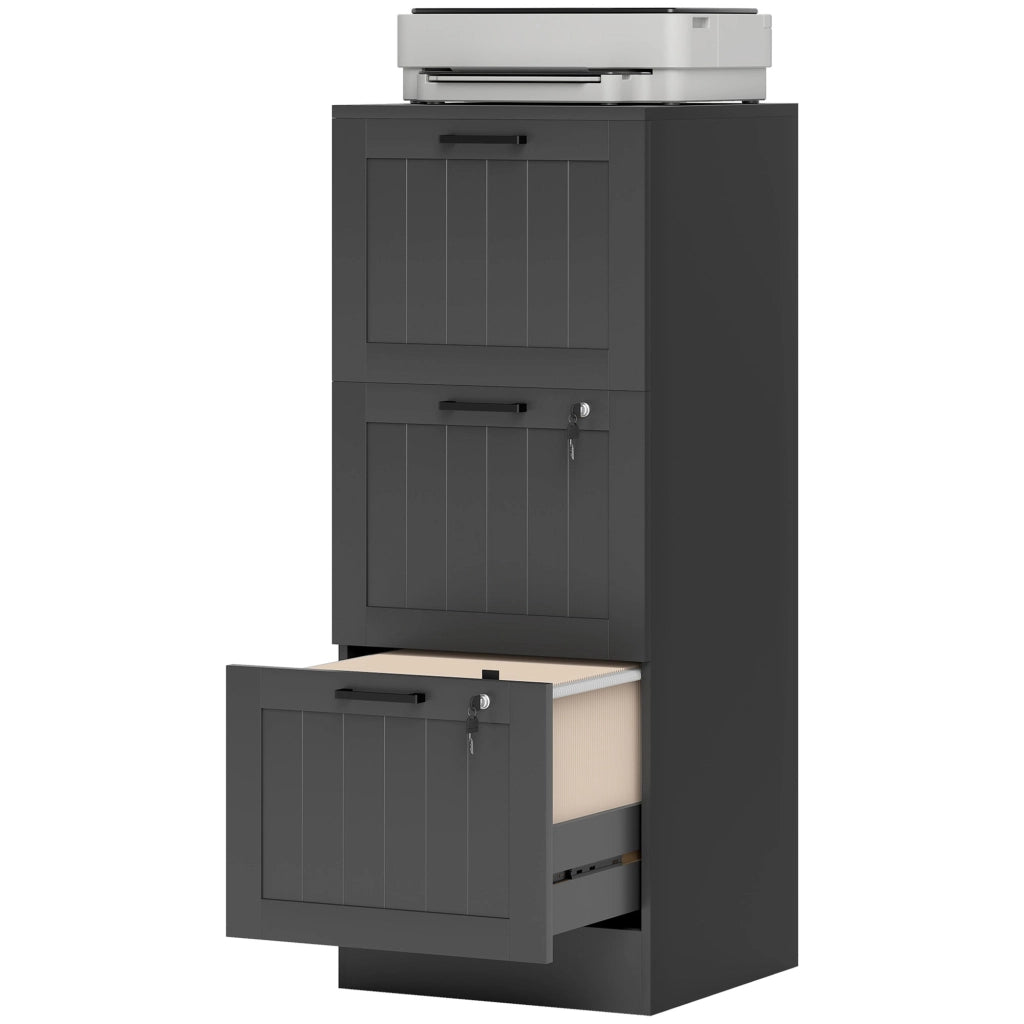Scrivania con cassetti e barra appendiabiti ¨C zephmum ¨C nero 40x40x101 cm