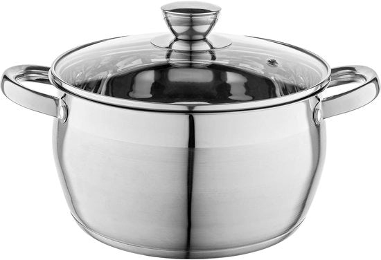 Pentola in Acciaio Inossidabile 4,8 l - Adatta per Induzione - 22 cm - Resiste al Lavastoviglie