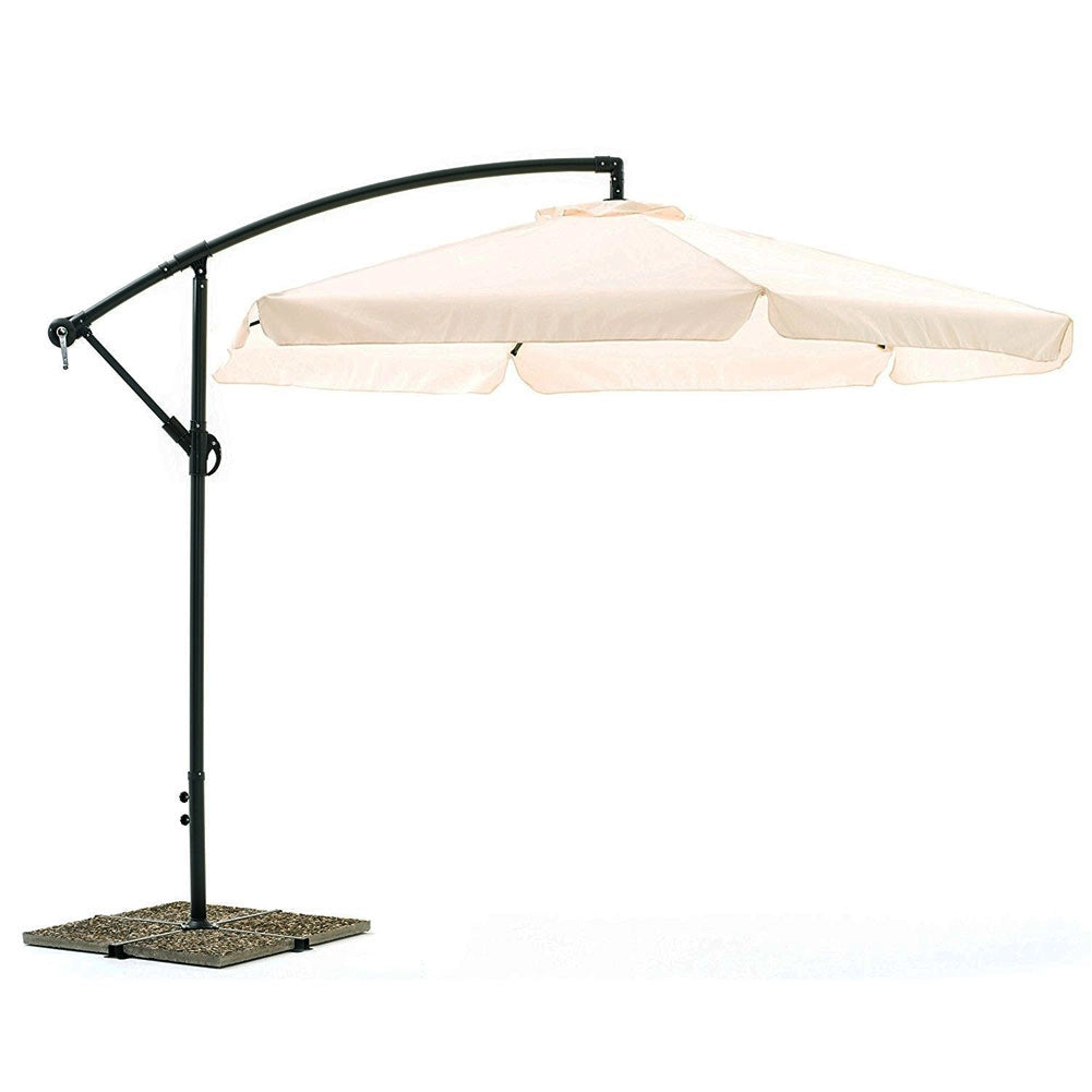 Ombrellone Giardino Decentrato 3x3 Ecru Telo con pendente Palo Alluminio Gazebo