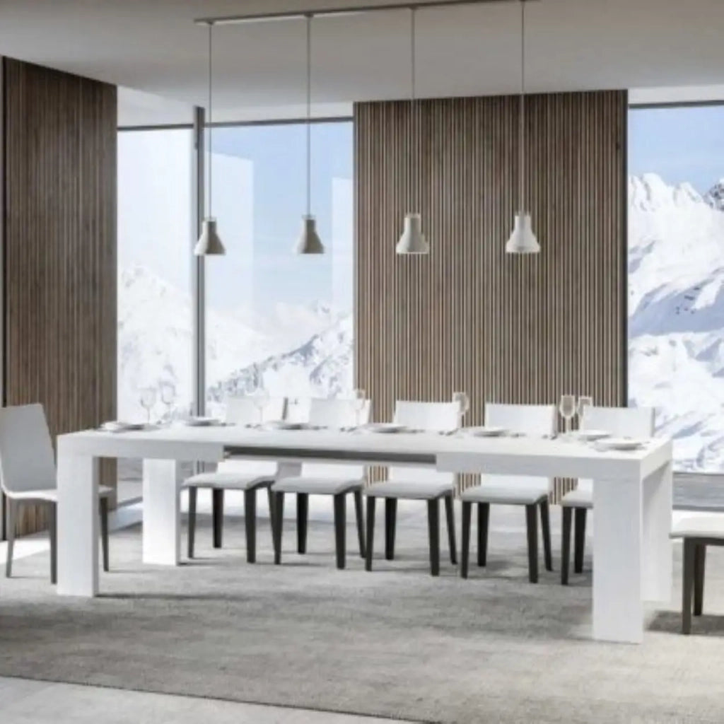 Tavolo allungabile 200/304x90 cm Roxell colore bianco frassino