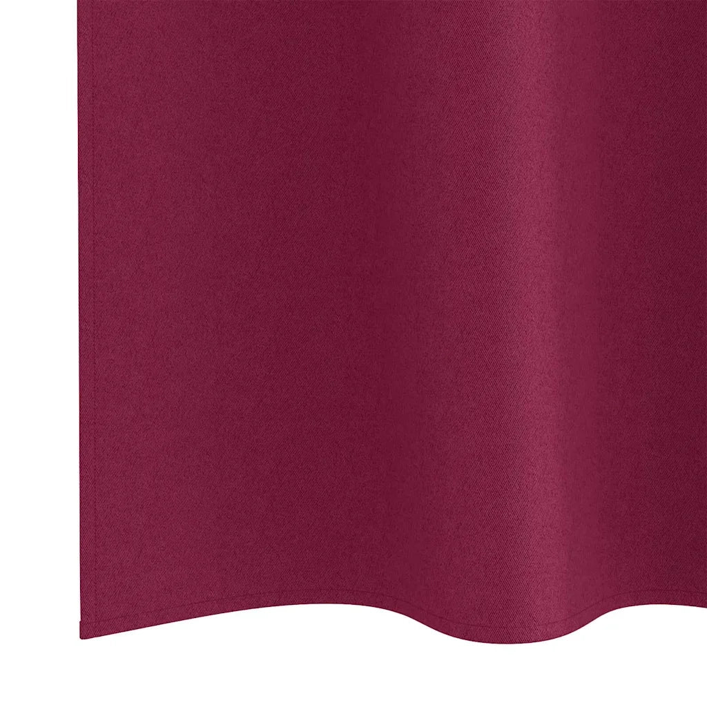 Tende Blackout con Anelli 2 pz Rosso Vino 260 x 140 cm 4107357