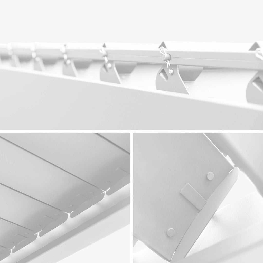 Pergola bioclimatica 3x6m in alluminio, lamelle orientabili, bianco