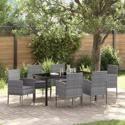 Set da Pranzo per Giardino con cuscino 7 pcs Grigio polyrattan 3380061