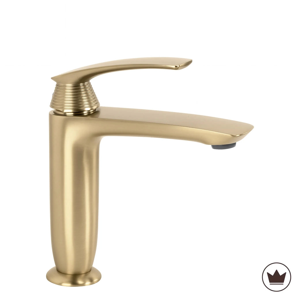 Rubinetto Da Lavabo Premium Rea Como Brush Gold Low