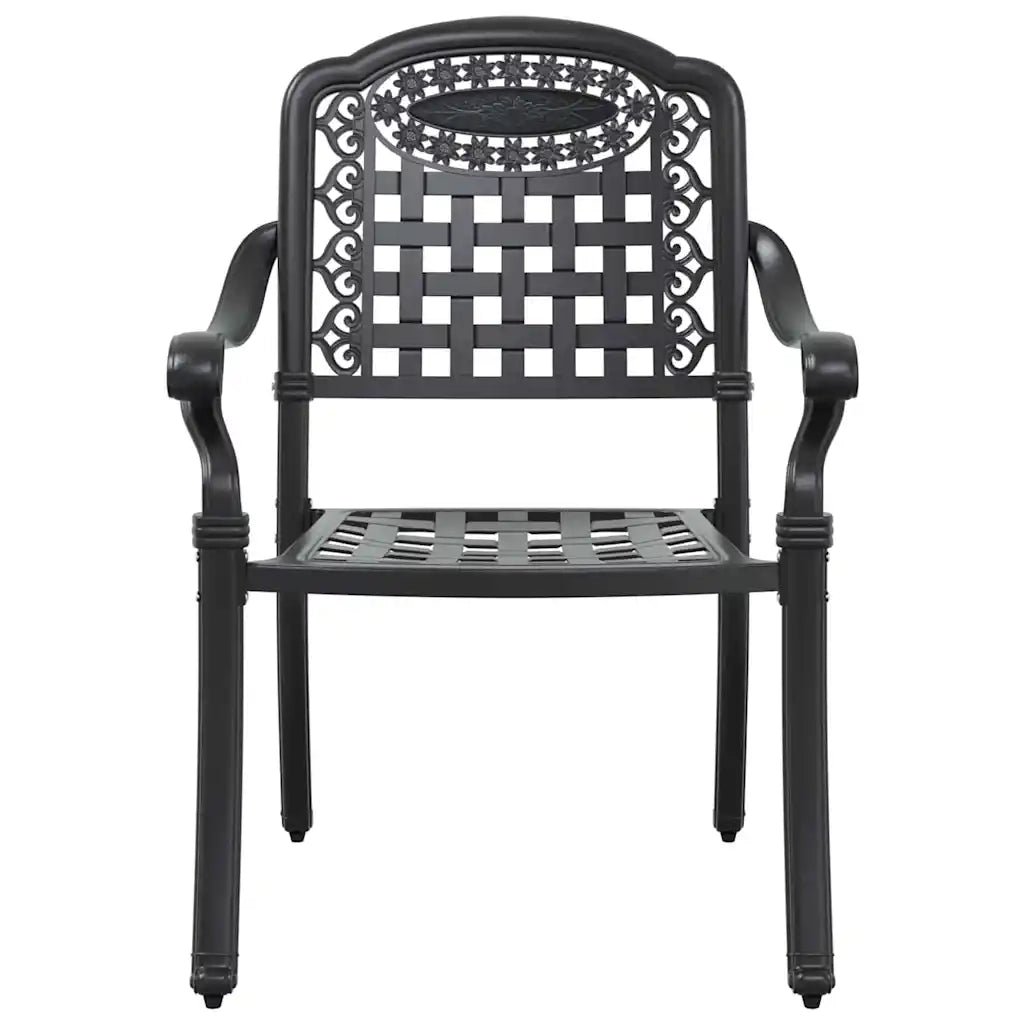 Set da Pranzo per Giardino 5 pcs Nero Alluminio 3334645