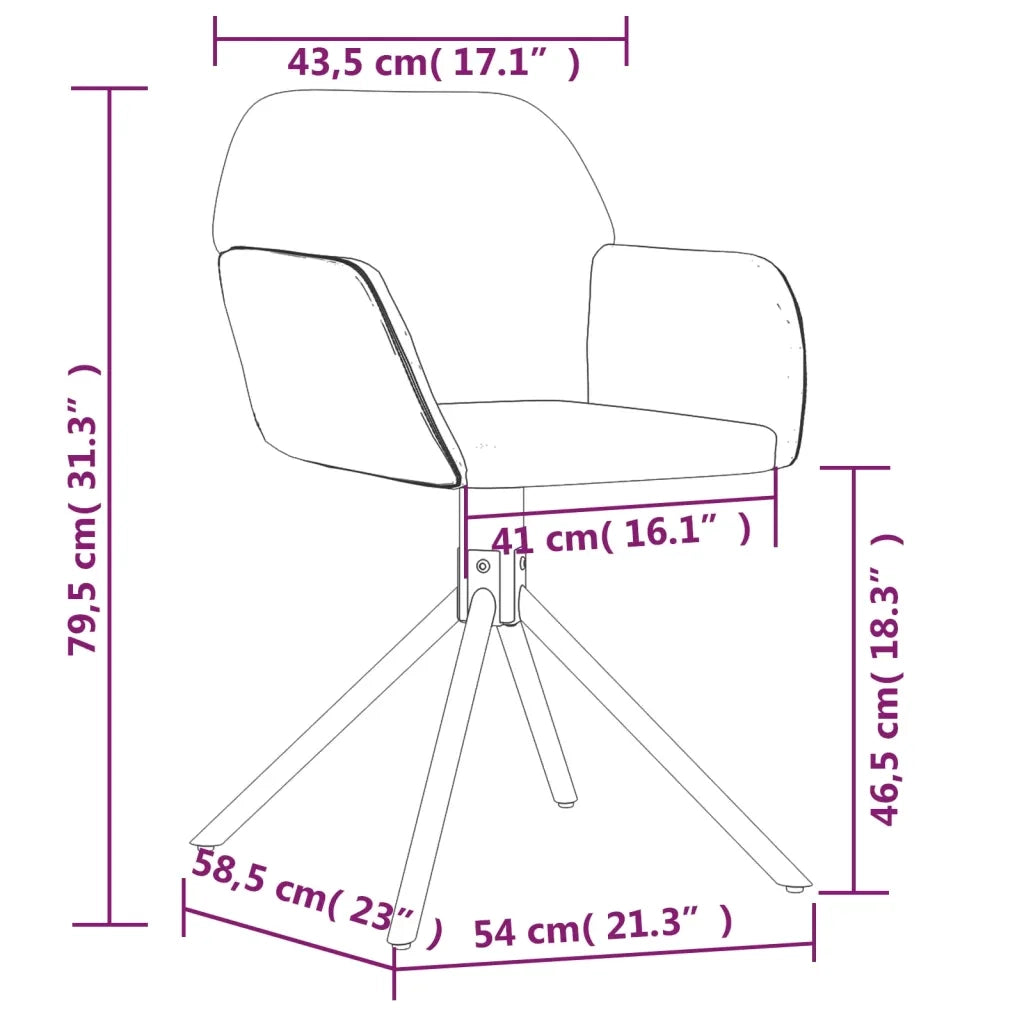 Sedie da Pranzo Girevoli 2 pz Grigio Scuro in Velluto 344741
