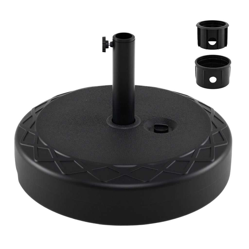 Base ombrellone da giardino con acqua e sabbia 52 kg, Supporto rotondo con maniglia e manopola regolabile