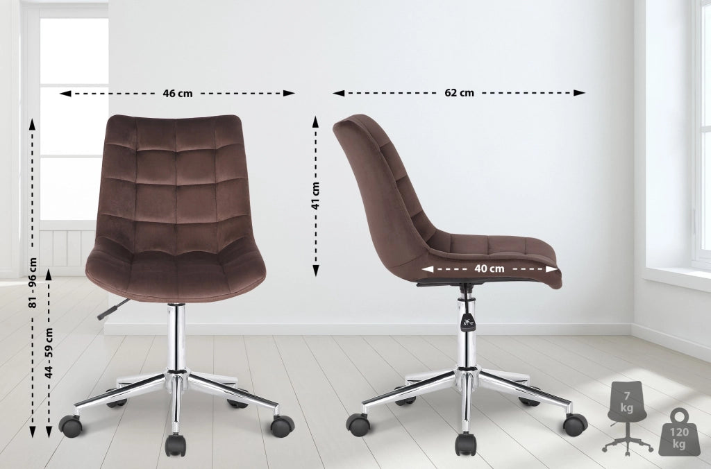 Sedia da ufficio Medford in velluto marrone