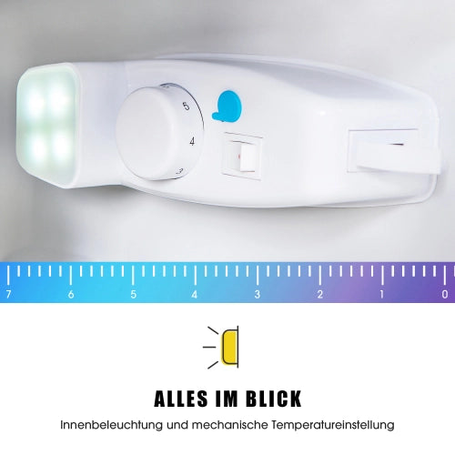 Frigorifero; doppia porta; volume totale 60L; compartimento congelatore 22L; volume di raffreddamento 38L; luce LED; efficiente energetico; nero antico