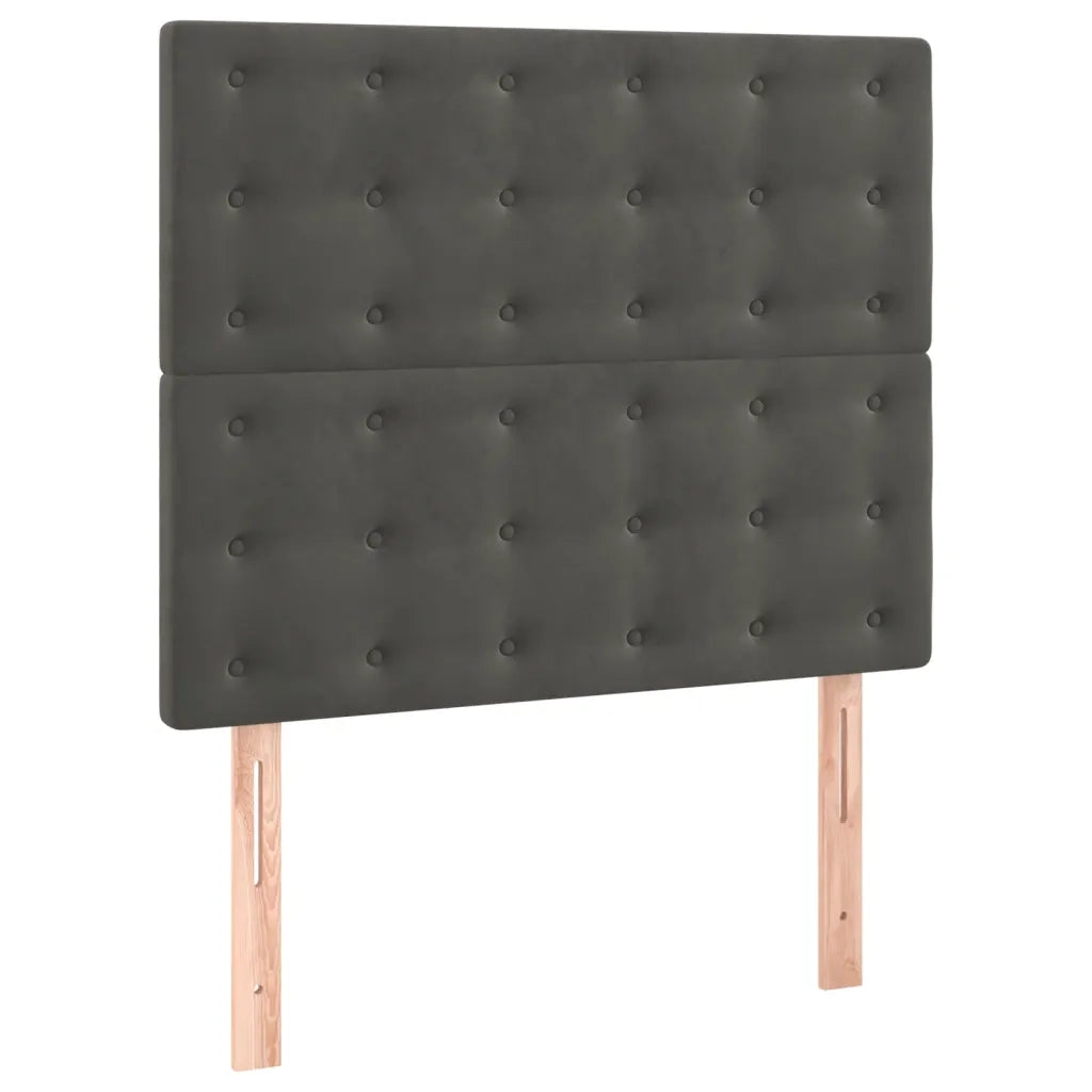 Giroletto a Molle con Materasso Grigio Scuro 90x190 cm Velluto 3132892