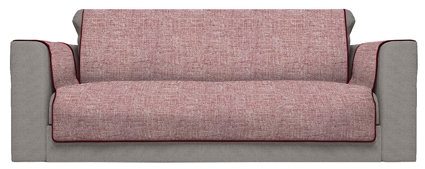 Copridivano con Copri Braccioli Seduta 125 cm in Poliestere Bordeaux
