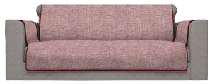 Copridivano con Copri Braccioli Seduta 125 cm in Poliestere Bordeaux