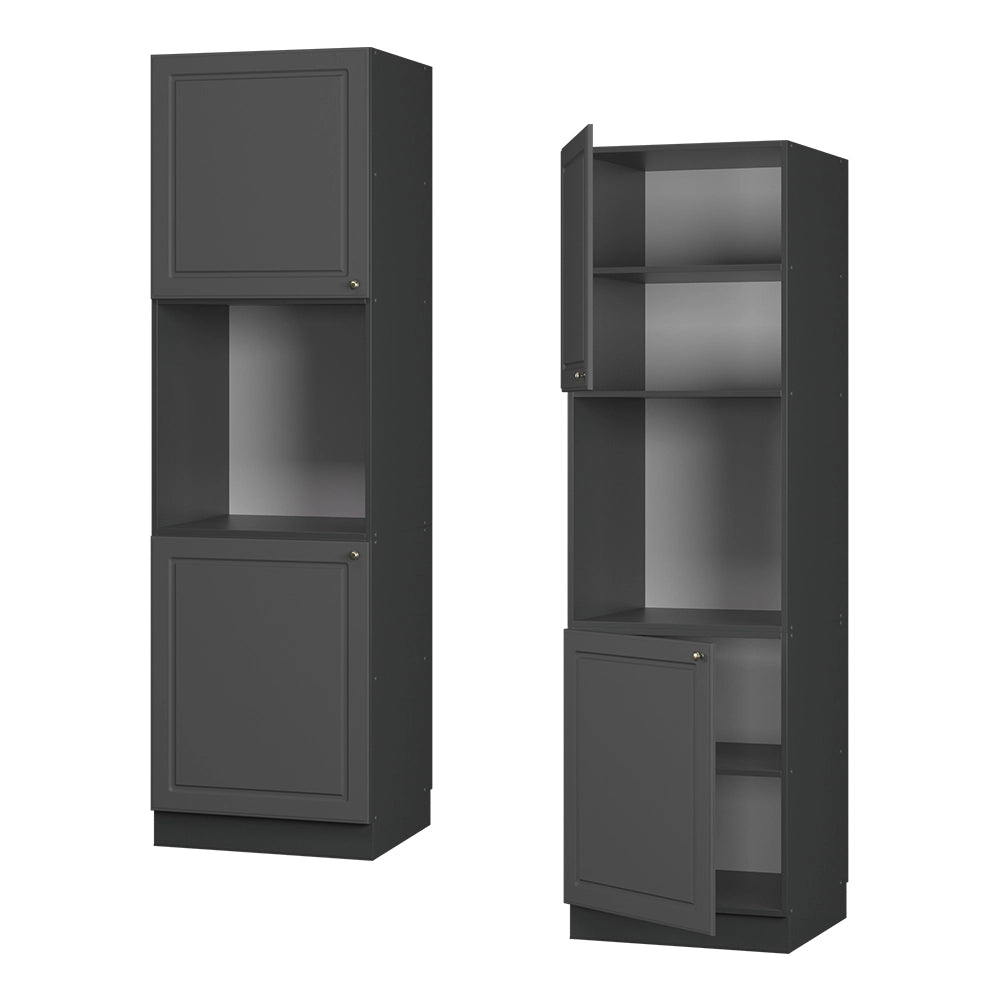 Vicco Mobile per forno da incasso Landhaus antrazit-oro 60 cm aperto