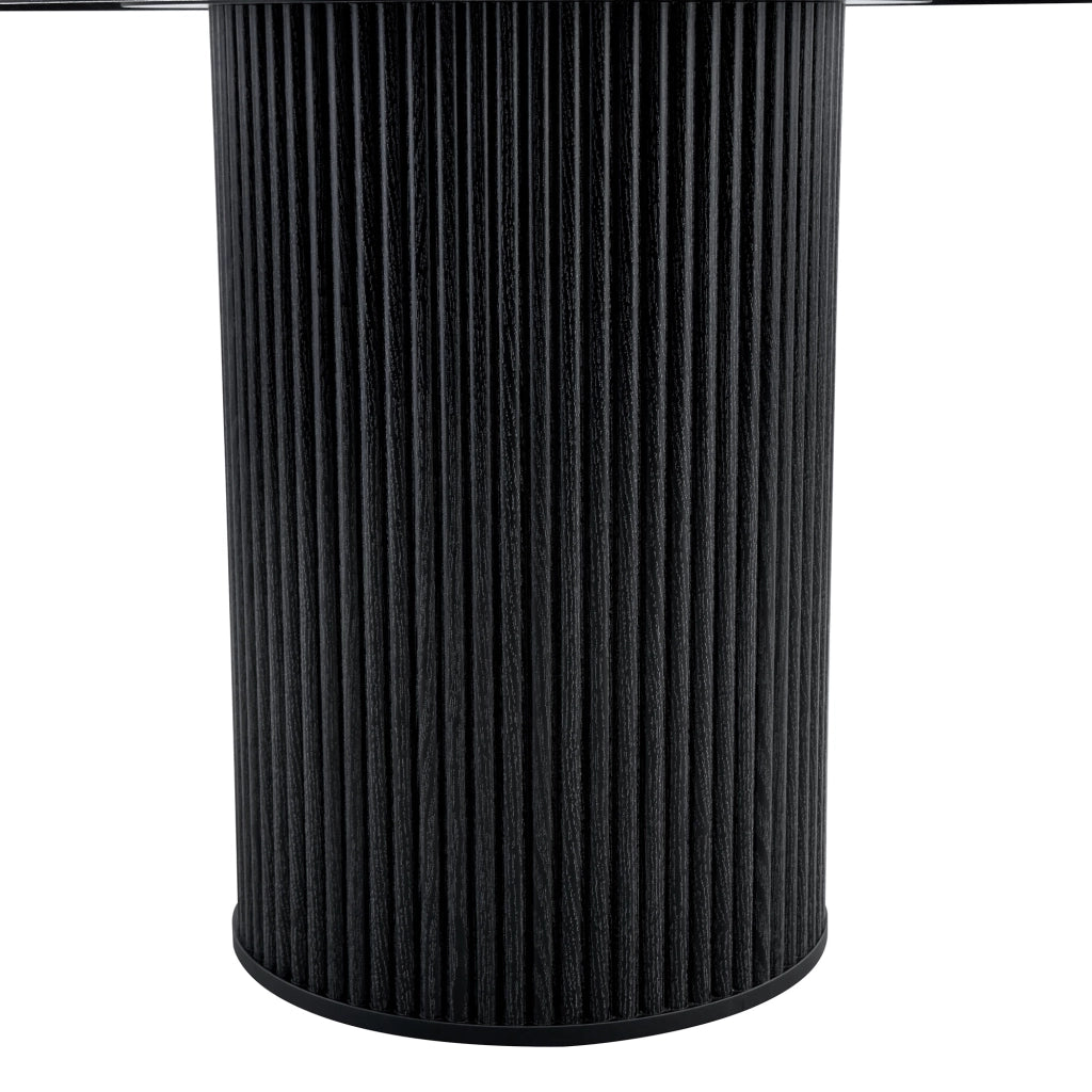 Tavolo da Pranzo Rotondo in MDF ¨C MINIMAL ¨C Nero, 100 cm, 4-6 Persone